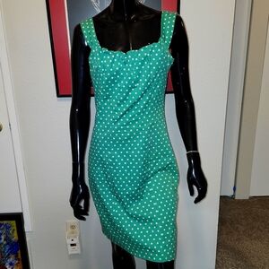Rinascimento Teal Polka Dot Mini Dress
